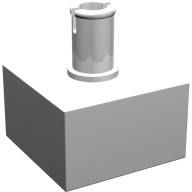 Lego kostka (kostička) 2x2 s pinem nahoru, bílá (472901, 4107436)